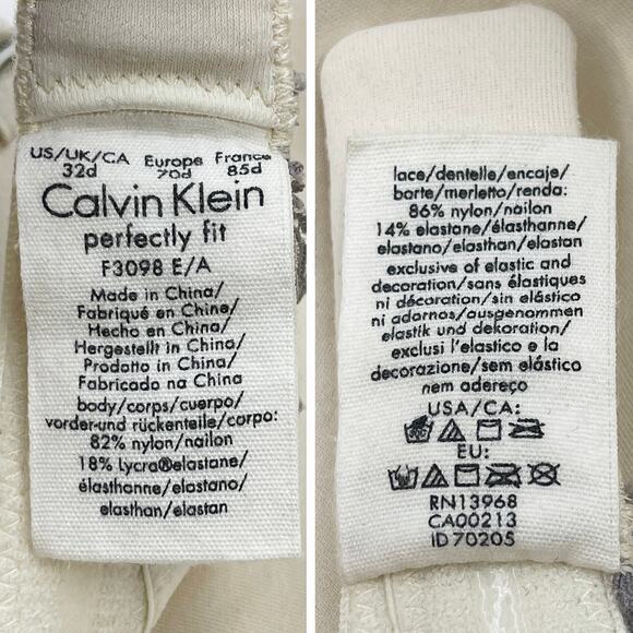 Calvin Klein Perfectly Fit Multiway Bra Sz 32D Ivory Lace Pushup Strapless - Picture 8 of 8